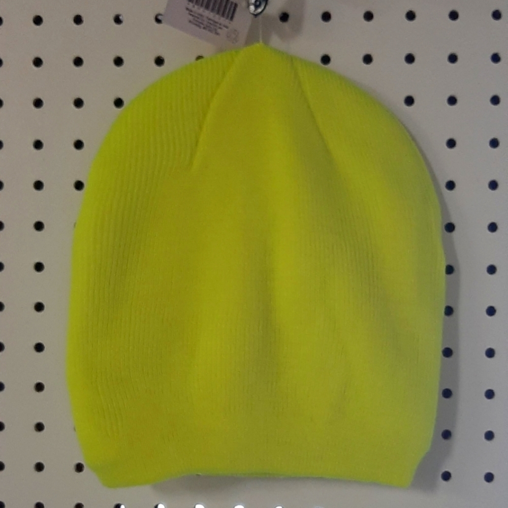 Sherpa Lined Beanie Toque ~ Neon Yellow